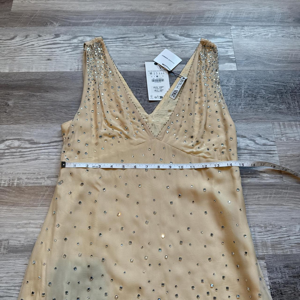 ZARA SPARKLY MINI DRESS ZW COLLECTION - SIZE M - BRAND NEW WITH TAG - Picture 5 of 8